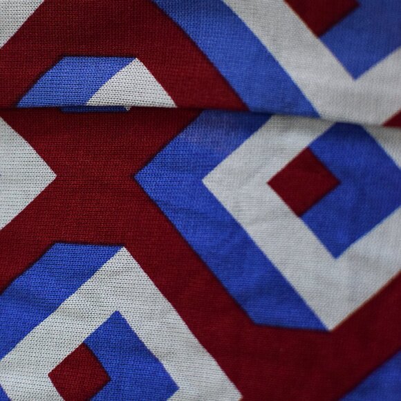 Diane Von Furstenberg Jeanne Silk Red & Blue Geometric Wrap Dress Size 6 Retro - Picture 12 of 12